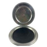 Set of Two Decorative Metal Trays