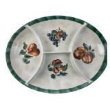 Himark Italian Ceramic Divided Fruit Platter, 20x1