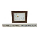 My Word! Sign and Framed Sister Calligraphy Art
