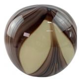 Brown and Cream Swirl Art Glass Spherical Vase