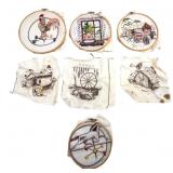 Group of Seven Vintage Embroidery Projects