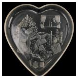 Heart-Shaped Glass Dish with Christmas Motif