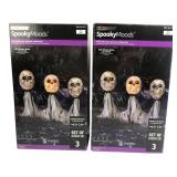 NIB LightShow SpookyMoods Skull Pathway Stakes (2)