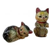 Pair of Japanese Ceramic Cat Salt & Pepper Shakers