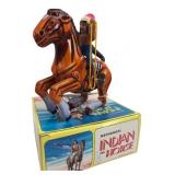 MTU Mechanical Indian on Horse Tin Toy with Box