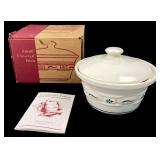 Longaberger Pottery Small Covered Dish, 3x6"