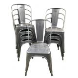 Industrial Style Metal Stacking Chairs