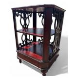 Mahogany Finish Tiered Side Table, 19x17x26.5H