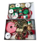 Mixed Lot of Holiday Ribbons and Decorations