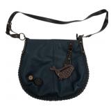 Chala Handbags Blue Textured Crossbody Bag
