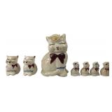Shawnee Puss 'n Boots Ceramic Cookie Jar & Set