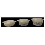 Pyrex Blue Delft Pattern 1-Quart Casserole Set