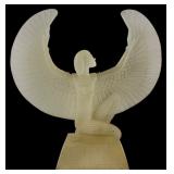 Egyptian Revival Style Frosted Glass Winged Figure