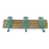 Verdigris Pineapple 3-Hook Wall Rack 20'L
