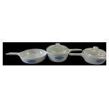 VTG Corning Ware Blue Macrame Cookware Set