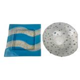Two Pieces of Fused Art Glass, 11'
