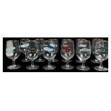 Set of 12 Chrysler Car Motif Glasses, France