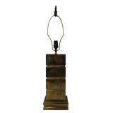 Signed Brass Bamboo Motif Table Lamp