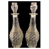 Pair of Pressed Glass Decanters, 14.5' H