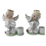 VTG Ceramic Angel Candle Holders