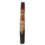 Hand-Painted Santa Claus on Curved Wood Stave, 34'