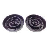 Le Tauci Pair of 8' Ceramic Slow Feeder Bowls
