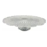 Clear Pressed Glass Pedestal Cake Plate