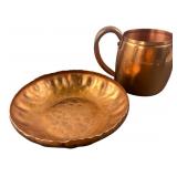 West Bend and Schaefer's Copper Mug and Bowl Set