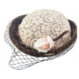 Julie Inc. Vintage Lace and Velvet Hat