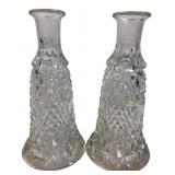 Pair of Pressed Glass Bay Rum Bottles, 7' H