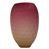 Ombre Dimpled Art Glass Vase, 9' H