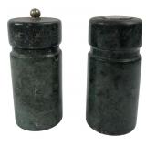 Pair of Green Stone Salt and Pepper Shakers
