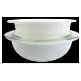 Pyrex Milk Glass Casserole Bowls with Lid