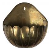 Brass Scalloped Wall Planter, 10.5' H