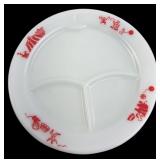 Pyrex Brand Milk Glass Divided Circus Plate