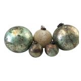 Distressed Opaque Glass Hanging Outdoor Spheres
