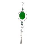 Iridescent Glass Leaf Hanging Garden Decor
