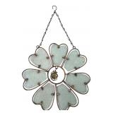 Textured Glass and Metal Hanging Suncatcher