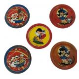 Ohio Art Litho Toy Plates, Set of Five