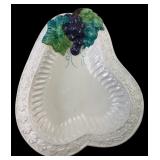 VTG Italian Ceramic Serving Dish with Embossed Gra