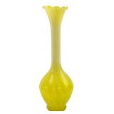 VTG Striped Yellow Art Glass Bud Vase