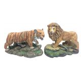 Arnart Royal Crown Tiger and Lion Figurines, pr.