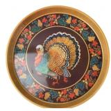 Gibson Gallery Turkey Motif Metal Tray, 11.5 in.
