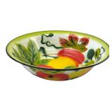 Vintage Enamelware Fruit Motif Bowl, 11 3/4' Dia.