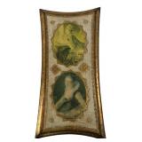 Italian Decorative Wall Plaque with Portrait Print