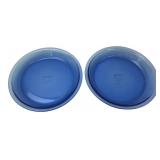 Pyrex Blue Glass Pie Plates, Pair