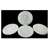 Handblown Set; White Swirl Art Glass Plates, 11'