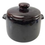 West Bend Brown Glazed Ceramic Pot with Lid, 6.5'