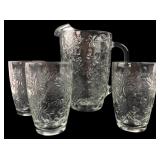 Princess House Fantasia Pitcher and Three Glasses
