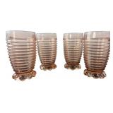 Anchor Hocking Manhattan Pink Glass Tumblers (4)